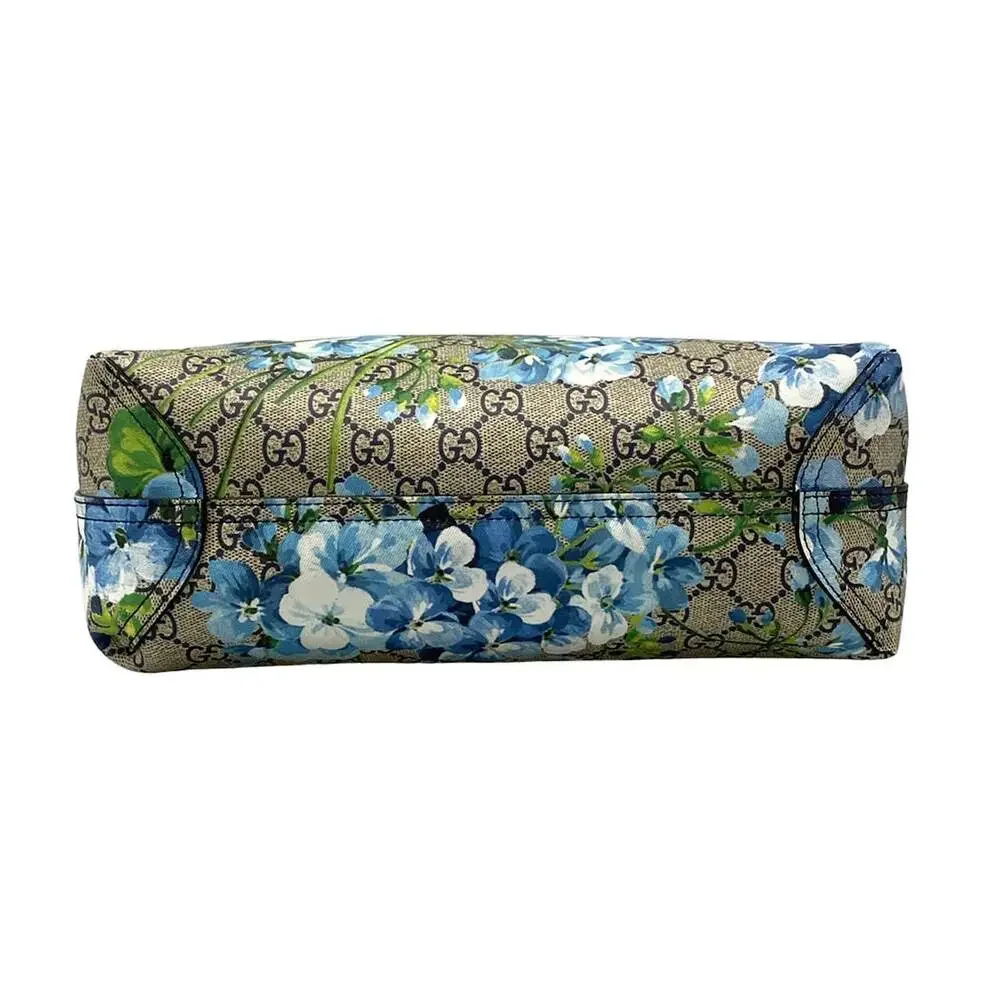 Gucci GG Blooms Tote Bag 546323 Blue Black Multi PVC Leather - Picture 5 of 14